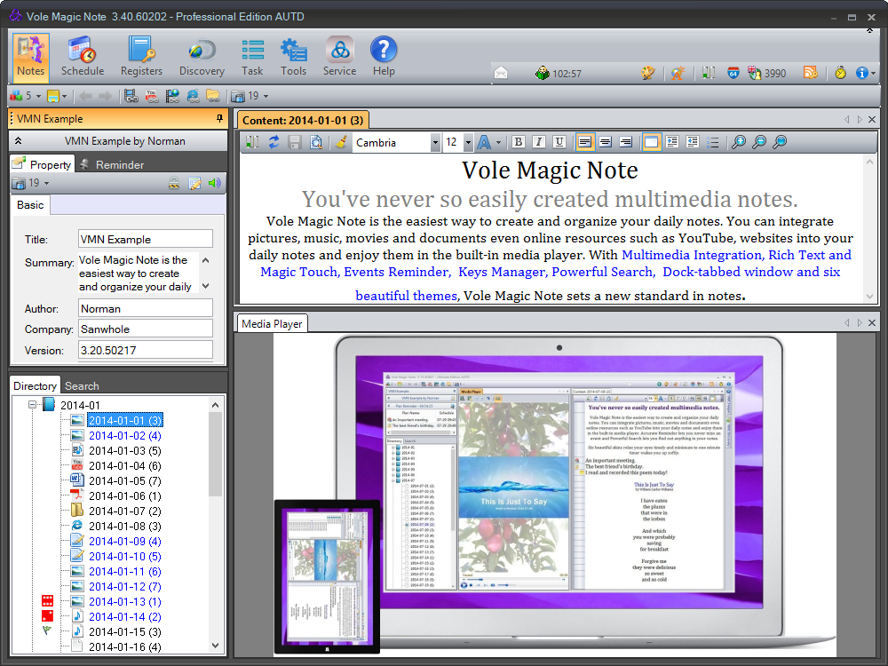 Vole Magic Note screenshot
