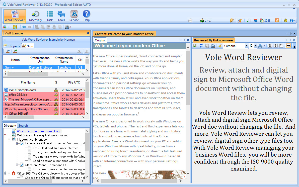 Vole Word Reviewer screenshot